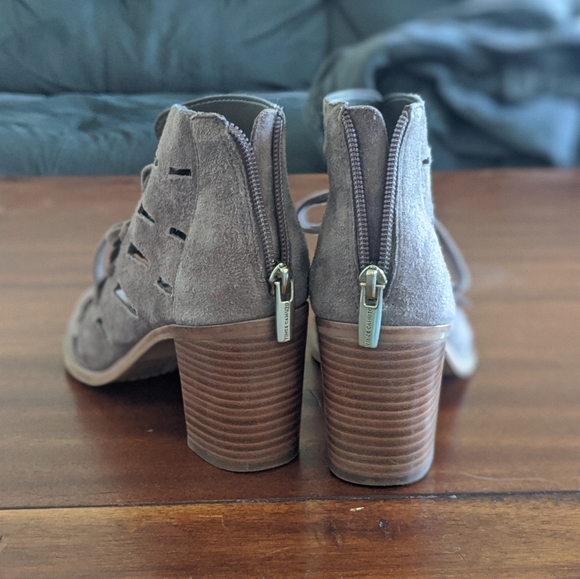 Suade open toe booties - Picture 2 of 4